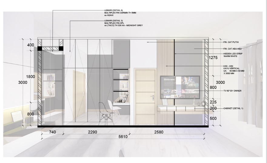 Jasa drafter autocad interior murah untuk desain ruangan minimalis