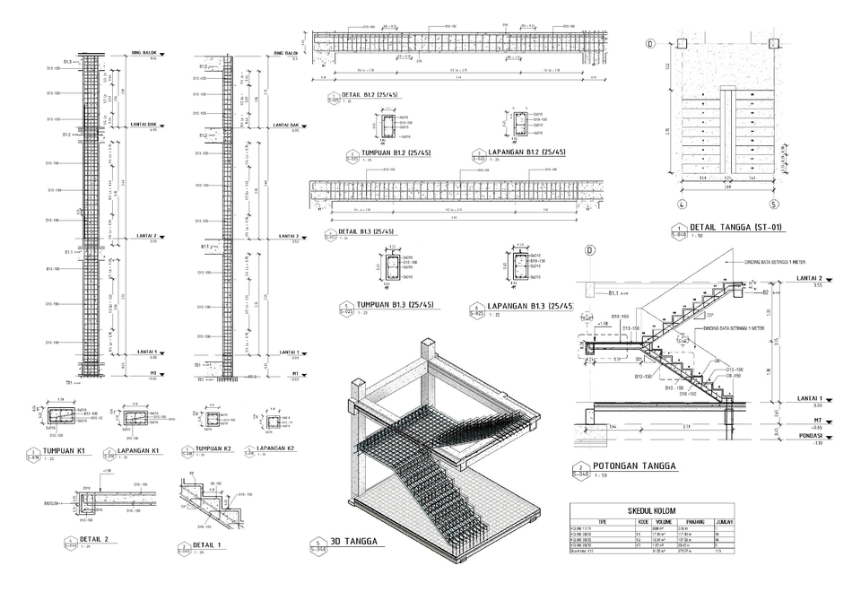CAD Drawing - Jasa Gambar Kerja BIM - DED (ARS, STR, MEP) dengan REVIT - 24