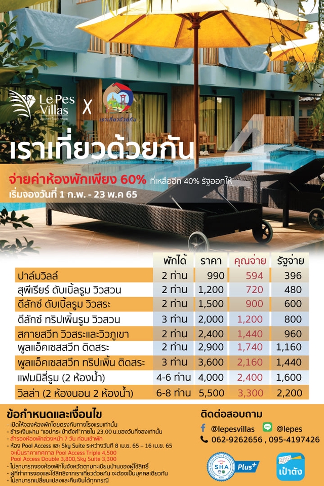 ออกแบบแบนเนอร์ เลอเปส์วิลล่า รับออกแบบ banner เฟสบุ๊ค โปรโมชั่นลด 60%
