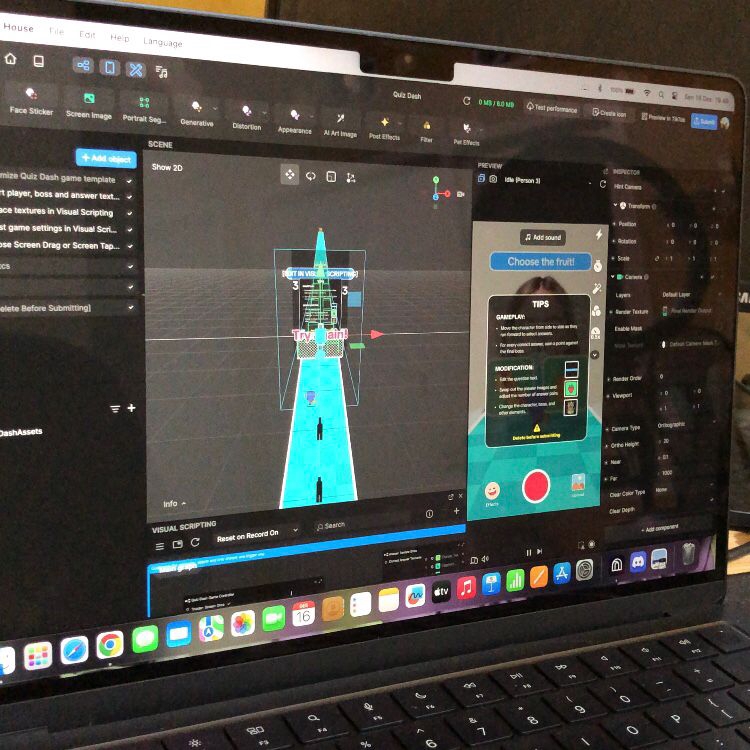 Jasa pembuatan aplikasi augmented reality untuk game dengan tampilan 3D dan visual scripting.
