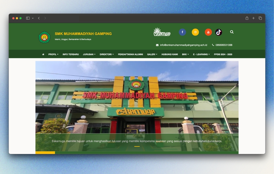 Jasa pembuatan website profesional dan responsive, SMK Muhammadiyah Gamping, Jogjakarta.