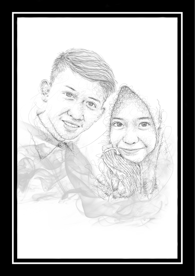 Gambar Potret - Edit foto Scribble Art Unik & Cepat (1 Hari Jadi) - 8