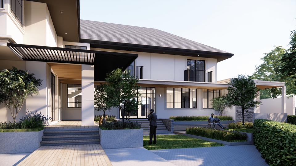 3D Perspective - รับออกแบบสถาปัตยกรรมภายในและภายนอก (อาคารทุกประเภท) - 4
