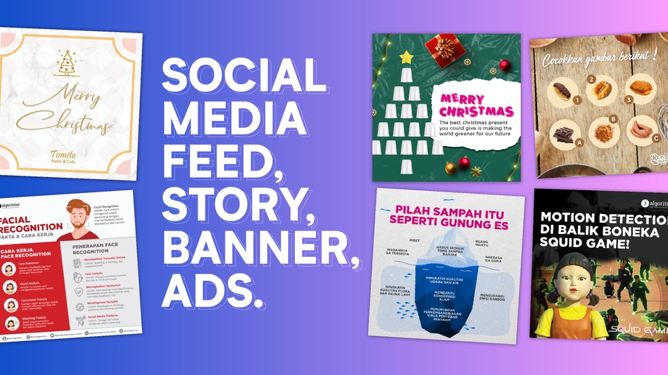 Jasa Desain Banner Online, Template Keren dan Unik - Desain Social Media Feed, Story, Ads, Banner Online, Carousel Post, E-Flyer