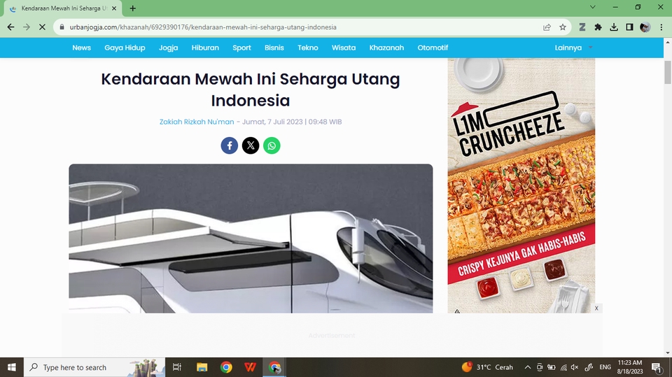 Jasa penulis konten profesional Indonesia: Menulis artikel tentang kendaraan mewah dengan harga yang mahal.