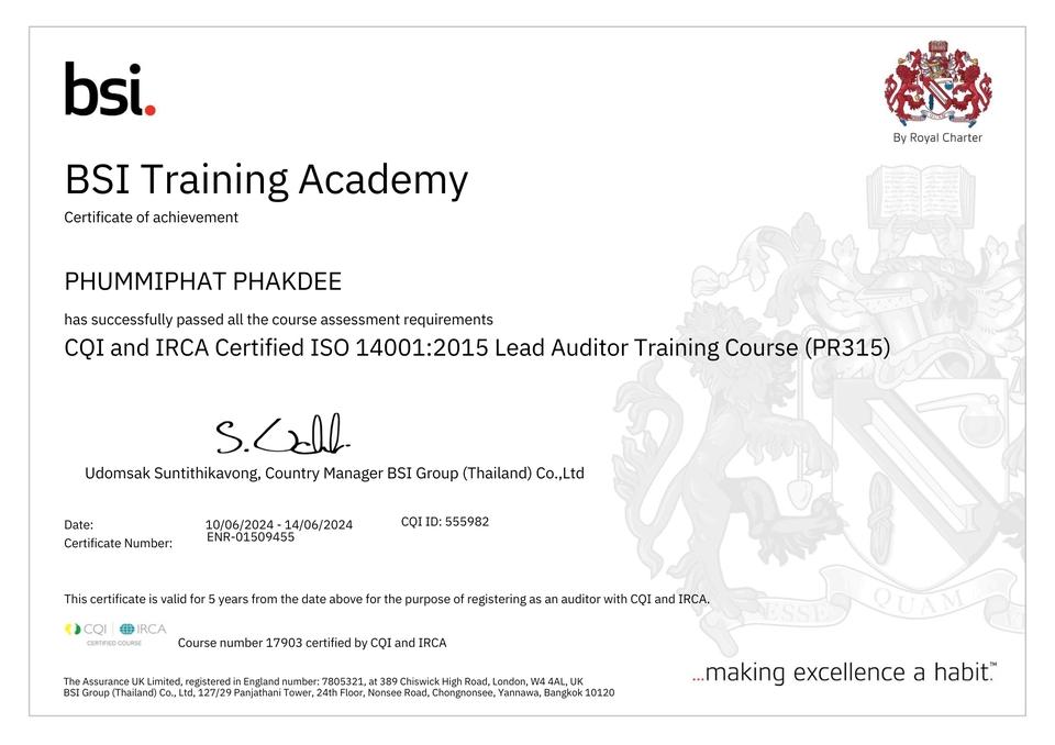 จัดอบรม สัมมนา - รับฝึกอบรม ระบบ ISO14001:2015 Environmental Management Systems พร้อมใบประกาศ (Certificated) - 3