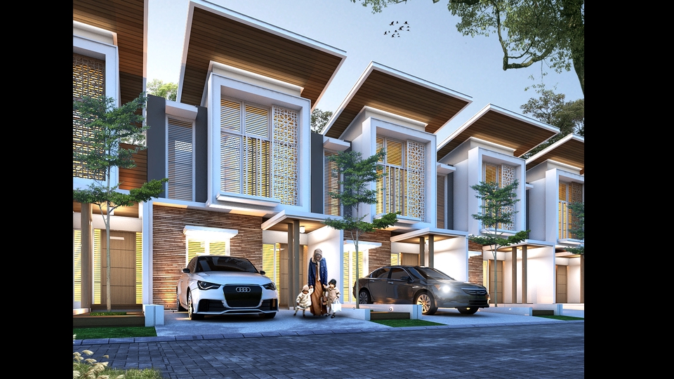 3D & Perspektif - JASA DESAIN 3D RUMAH TINGGAL,PERUMAHAN,GATE,TOKO,RUKO,RUMAH KOS,CAFE,DLL - 1