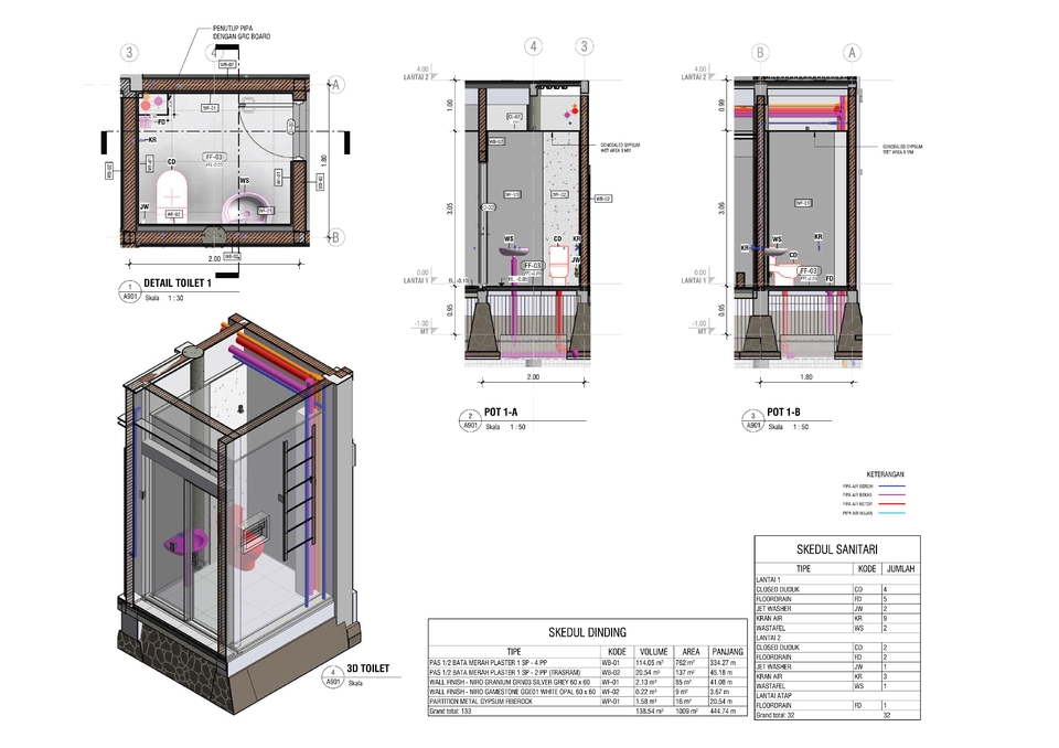 CAD Drawing - Jasa Gambar Kerja BIM - DED (ARS, STR, MEP) dengan REVIT - 11