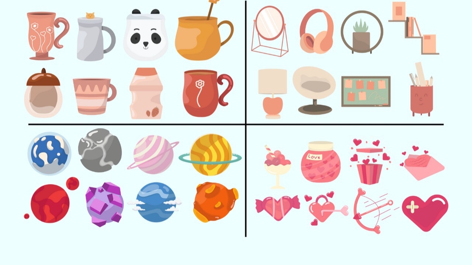 Jasa Desain Cafe / Restoran Minimalis, Klasik hingga Sederhana - Elemen ilustrasi untuk microstock, stiker dan ilustrasi lainnya