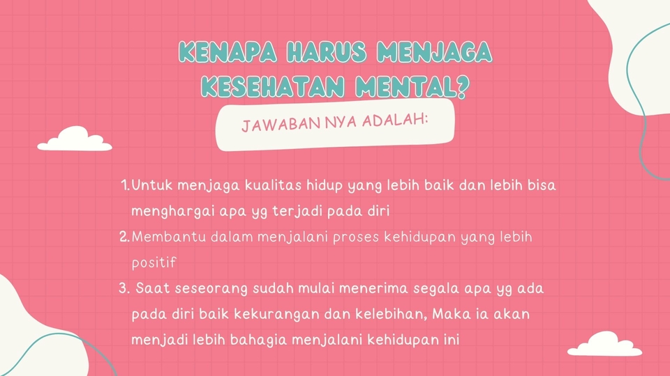 Kenapa harus menjaga kesehatan mental? jawaban untuk meningkatkan kualitas hidup dan menjalani hidup lebih bahagia.
