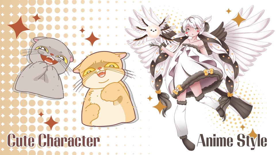 วาดภาพการ์ตูน - รับวาดตัวการ์ตูนน่ารัก กวนๆ หรือเส้นการ์ตูนญี่ปุ่น - 1