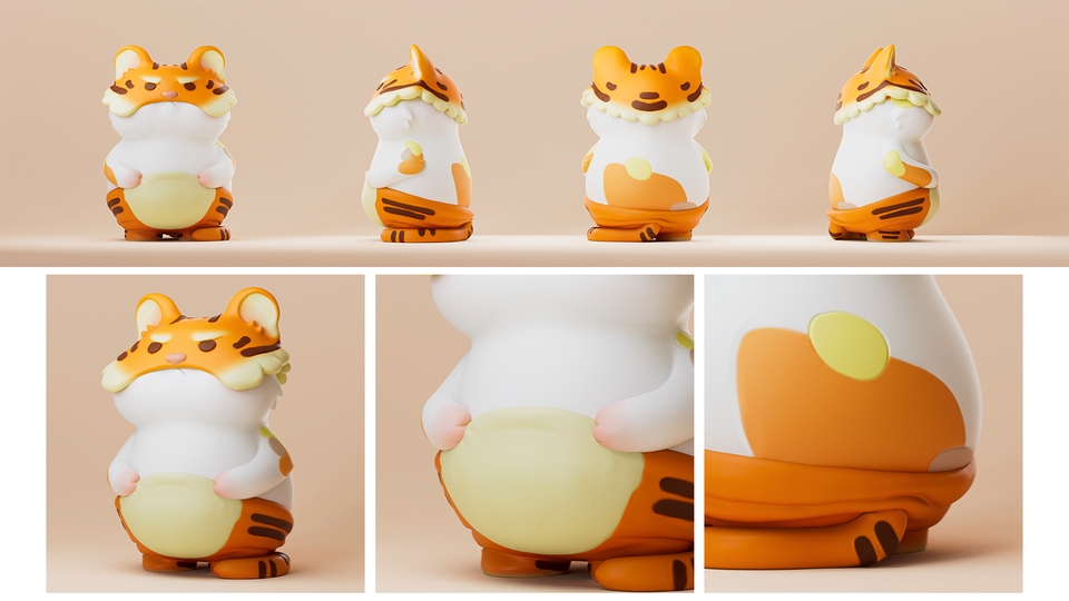 รับทำโมเดล 3D สัตว์ 3 มิติ แพนด้า น่ารัก 3d model 3d packshot