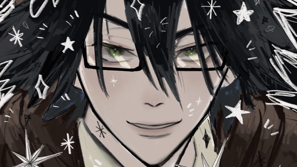 รับวาดการ์ตูนชาย 3D สไตล์มังงะ ใส่แว่นตา ภาพการ์ตูนวาดสวย