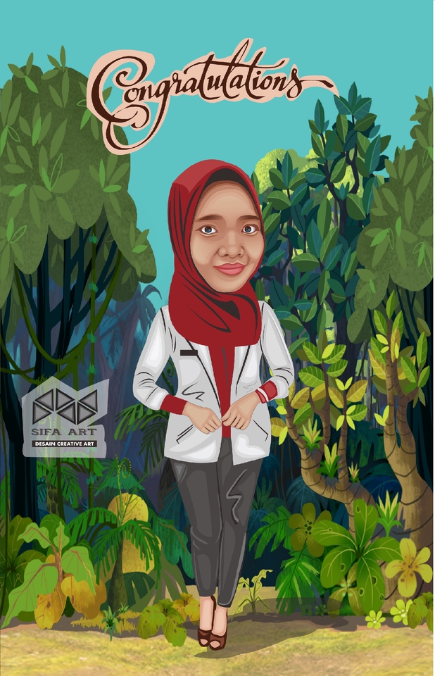 Gambar dan Ilustrasi - Desain Potret Kartun / Vector Art Wajah - 4