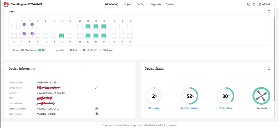 ติดตั้งเซิร์ฟเวอร์ CloudEngine 56730-10 V2 ตรวจสอบสถานะระบบ วางระบบเครือข่าย