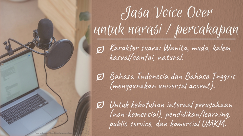 Sulih suara (dubbing, looping) - Jasa Voice Over (VO) Bahasa Indonesia dan Bahasa Inggris. - 2