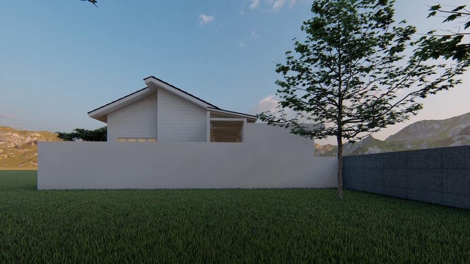 3D & Perspektif - Desain Rumah Bangunan Lengkap (Denah, 3D Eksterior dan Gambar Kerja) - 3