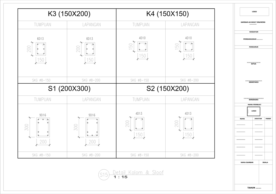 CAD Drawing - AUTOCAD 2D - GAMBAR IMB - GAMBAR KERJA - 6