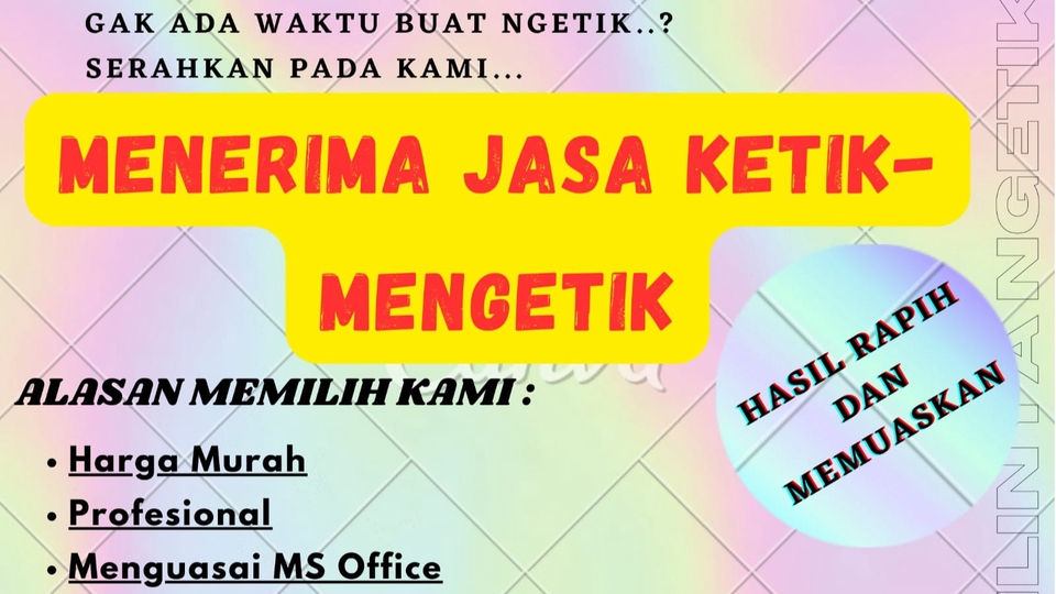 Pengetikan Umum - Menerima Jasa Ketik-Mengetik (Jadi Secepatnya) - 1