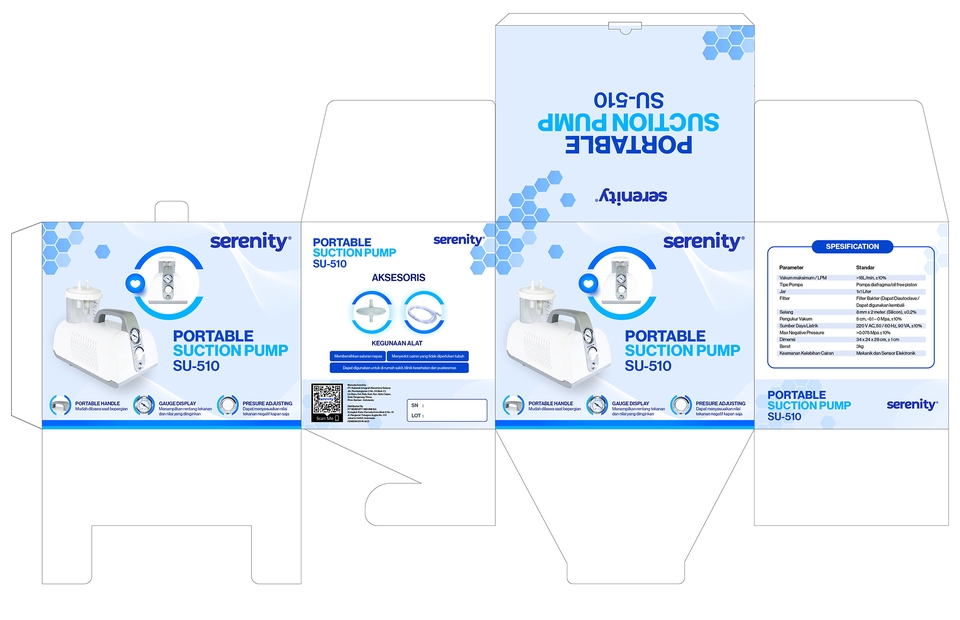 Desain Kemasan Produk Serenity Portable Suction Pump SU-510 - Jasa Desain Kemasan