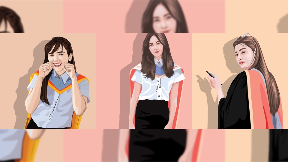 วาดภาพเหมือน Portrait - รับวาดภาพเหมือนเป็นภาพเวคเตอร์ - 5