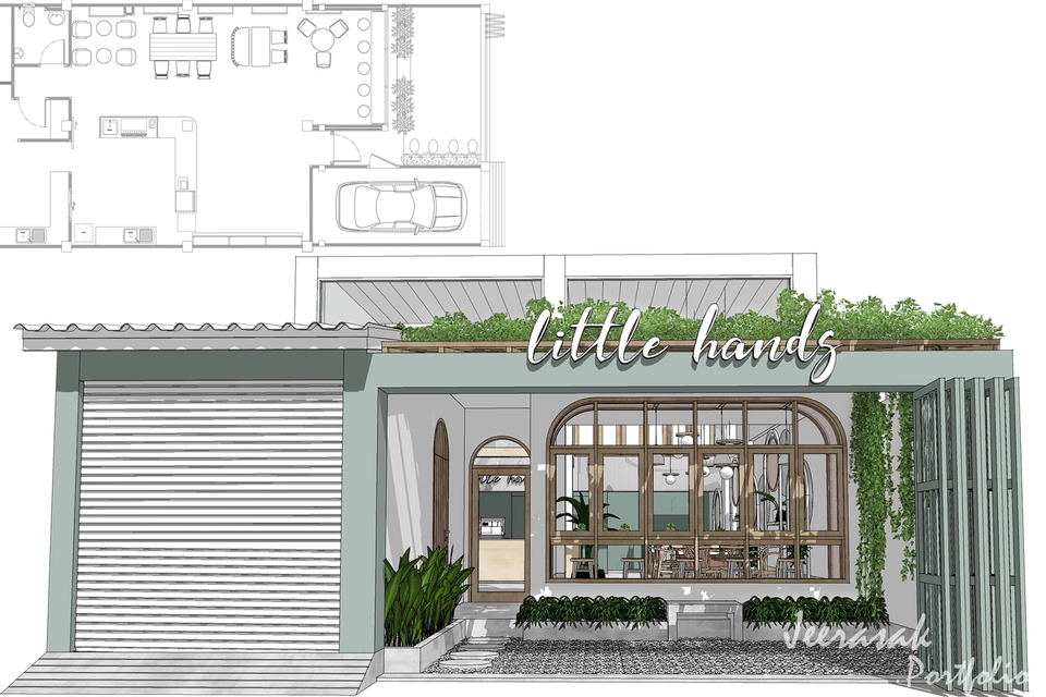 รับออกแบบตกแต่งภายในร้านค้า ร้านกาแฟ และร้านอาหาร สไตล์โมเดิร์น
