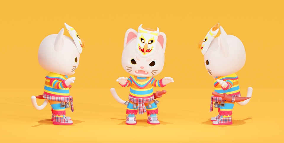 รับปั้นโมเดล 3d แมว น่ารัก 3d model แมว 3d สัตว์ 3d 3 มิติ 3d design