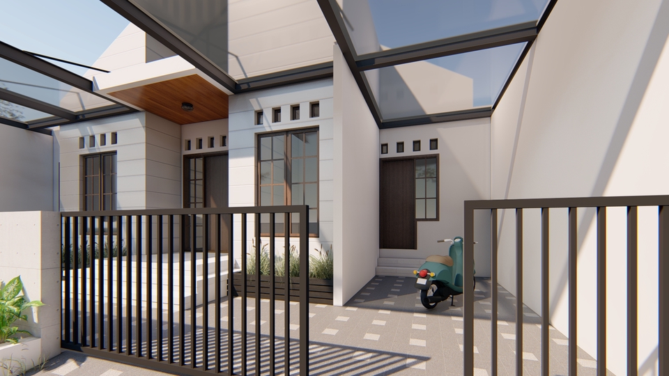 3D & Perspektif - Desain Rumah Bangunan Lengkap (Denah, 3D Eksterior dan Gambar Kerja) - 13