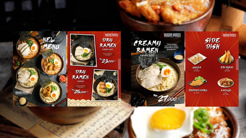 Jasa branding produk makanan dan minuman dengan desain menu profesional.