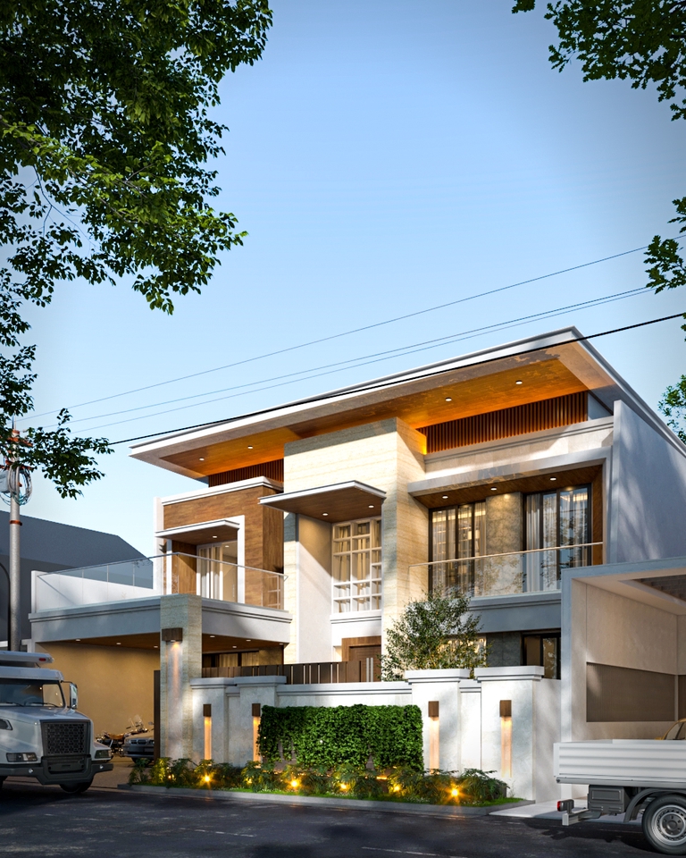 3D & Perspektif - Render realistis eksterior rumah, apartemen, dan perumahan developer. - 8