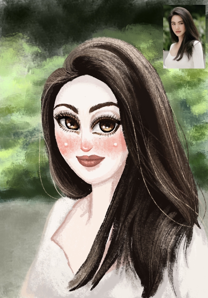 รับวาดรูปภาพประกอบ การ์ดวันแม่ ดิจิตอลเพ้นท์ สีน้ำ