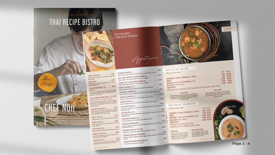 ออกแบบเมนูอาหารไทย สำหรับร้านอาหาร
