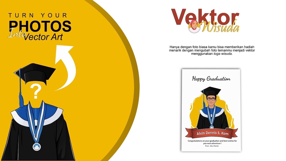 Gambar Potret - Desain Vektor Wisuda - 1