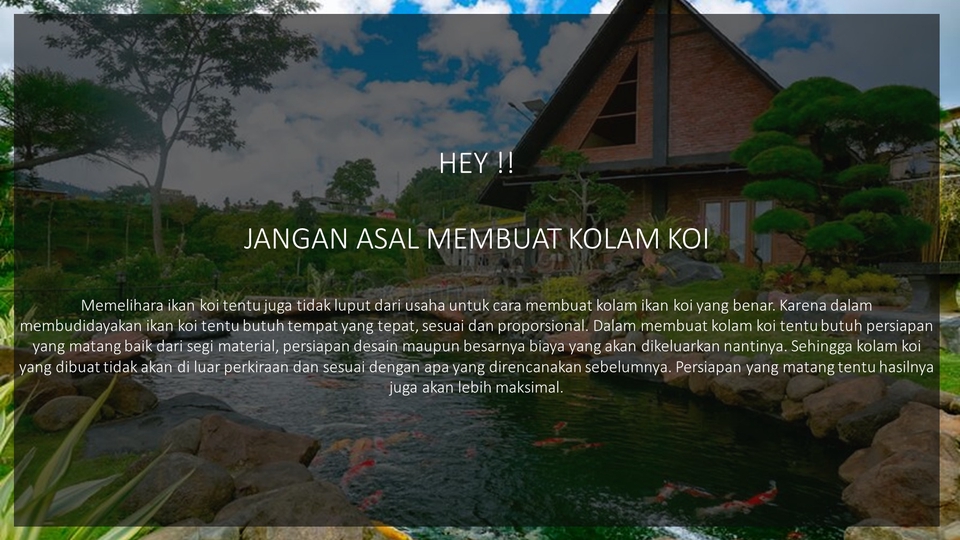 3D & Perspektif - Desain Kolam Koi sesuai standard - 1