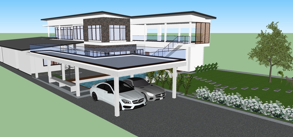 รับเขียนแบบบ้านสองชั้น พร้อมแบบแปลนบ้านและBOQ ออกแบบโครงสร้างบ้าน