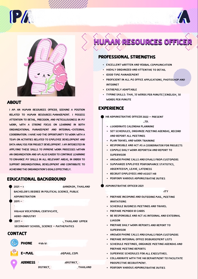 ออกแบบ canva ใบสมัครงาน รับทำ canva ใบสมัครงาน