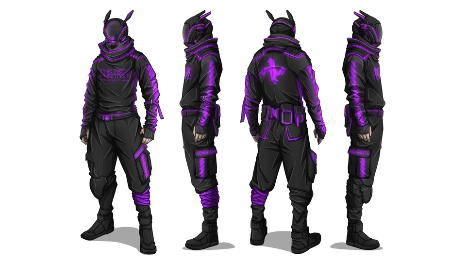 Jasa desain karakter game fantasi keren dengan desain karakter kartun futuristik.  Buat karakter VTuber, maskot, atau gamemu sekarang!