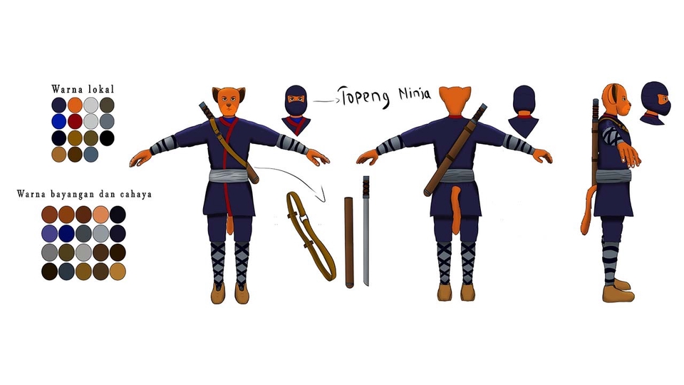 Jasa Pembuatan Karakter VTuber Profesional dan Terpercaya - Sheet Character (T-Pose) full body