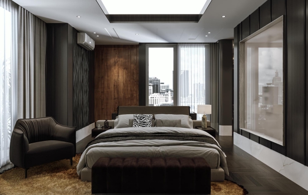 Jasa Desain Interior 3D untuk desain interior apartemen mewah dengan konsep modern.