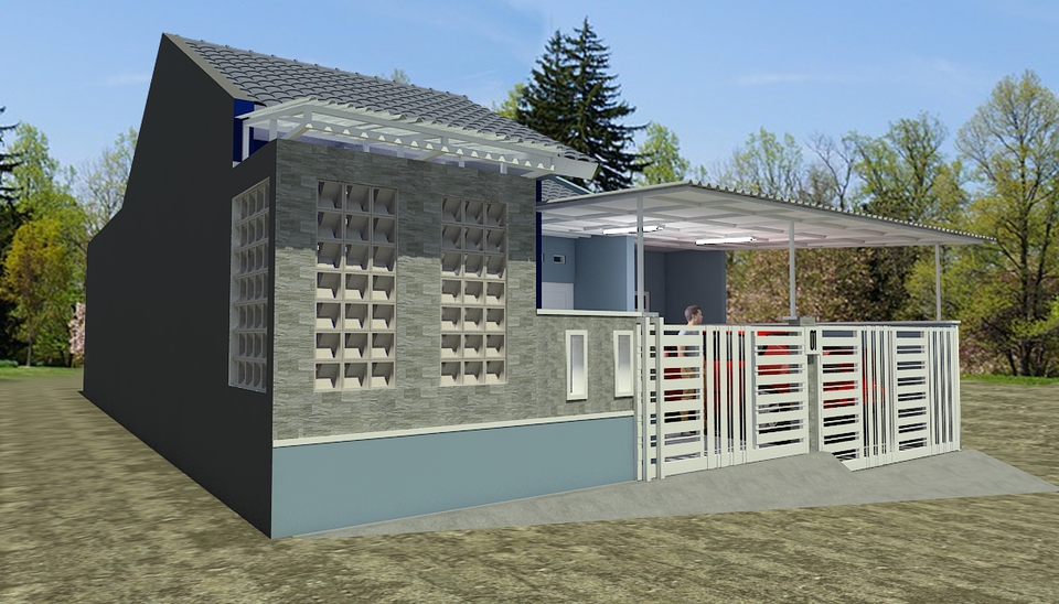 3D & Perspektif - Jasa Desain Denah + 3D Exterior Rumah - 12