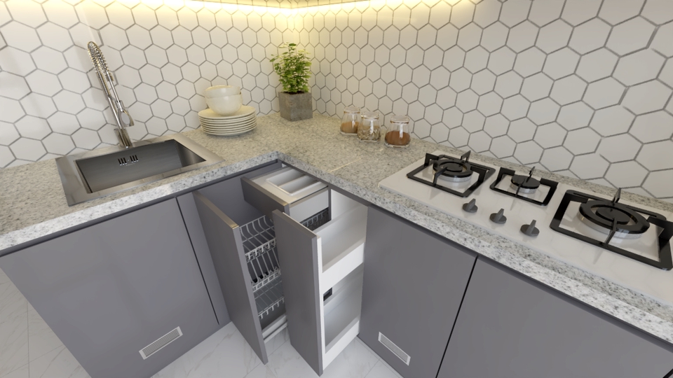 Desain Furniture - Desain costum kitchen set estetik - 3