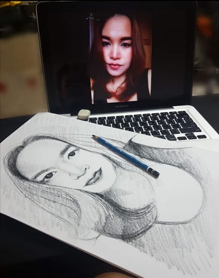 วาดภาพเหมือน Portrait - รับวาดภาพเหมือน และภาพล้อเลียน - 9