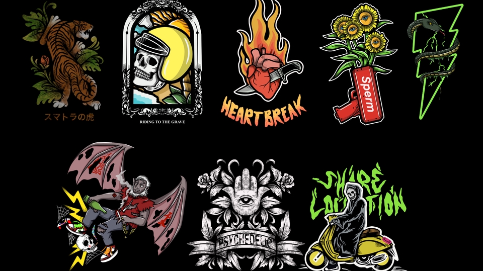 Desain Kaos & Motif - DESAIN STREETWEAR UNTUK BRAND CLOTHING  - 1