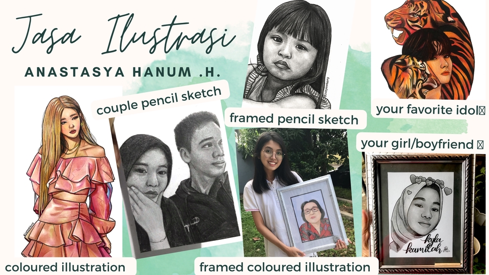 Gambar dan Ilustrasi - Jasa Ilustrasi Wajah Manual dan Digital - 1