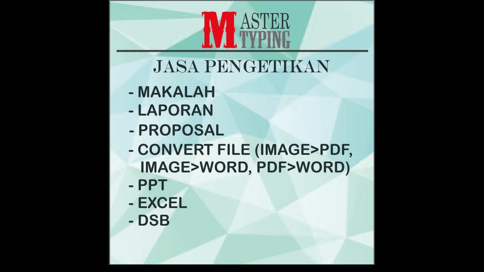 Pengetikan Umum - Jasa pengetikan Word, Excel, dan PDF satu hari selesai - 1