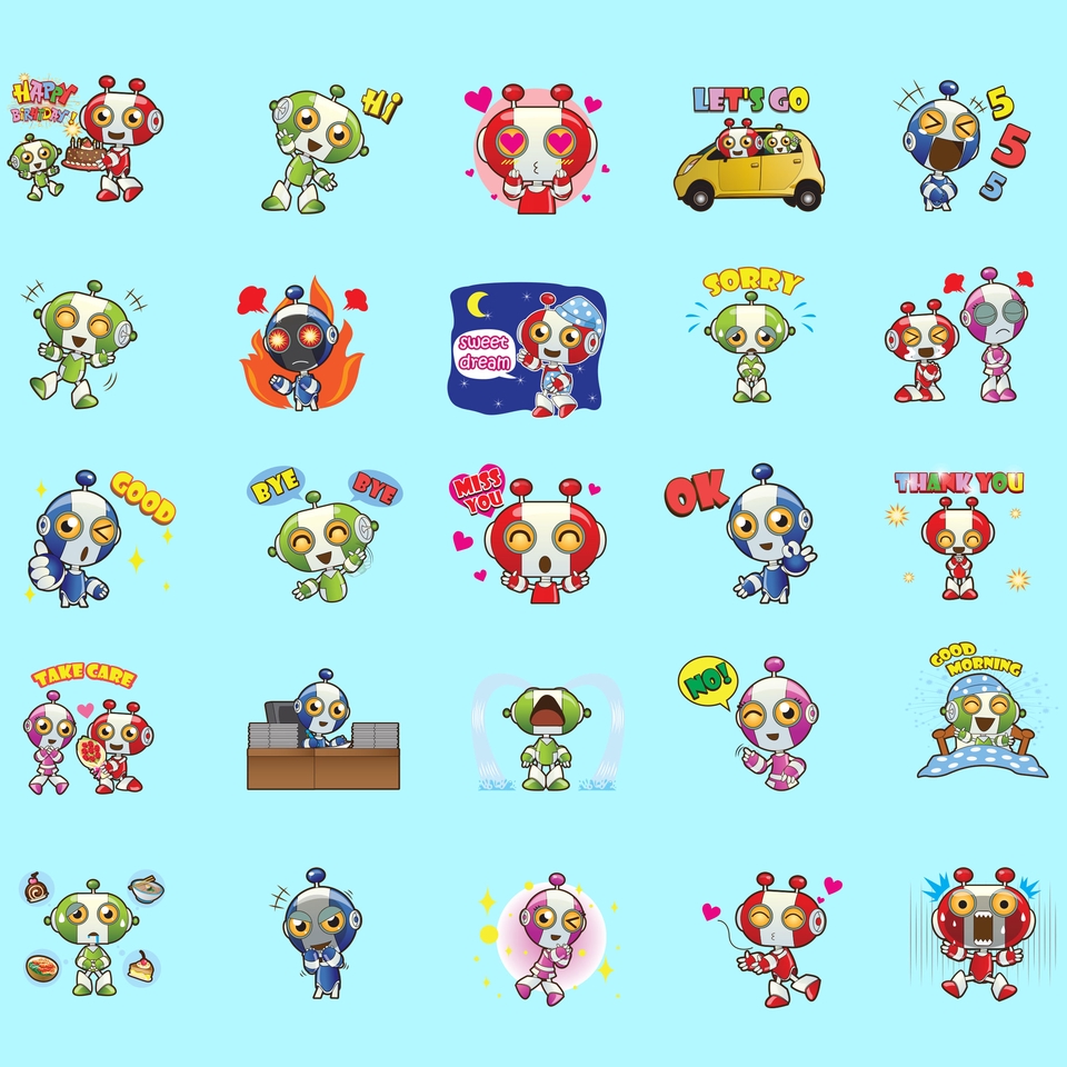 ออกแบบ LINE Sticker - วาด ออกแบบสติ๊กเกอร์ไลน์ สไตล์ลายเส้นตามแบบที่คุณลูกค้าต้องการ วาด - 22