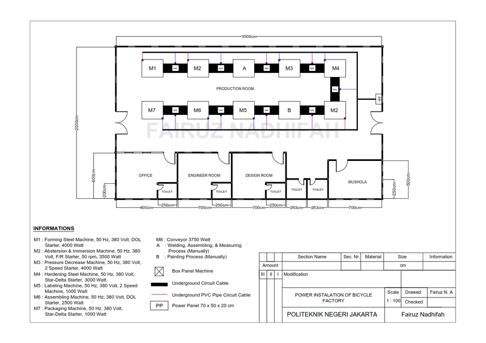 Jasa drafter autocad denah pabrik sepeda di Jakarta