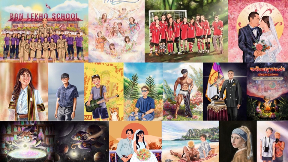 รับวาดรูปการ์ตูน วาดการ์ตูนอนิเมะ วาดจิบิ วาดการ์ตูนมังงะ รับวาดการ์ตูนน่ารัก