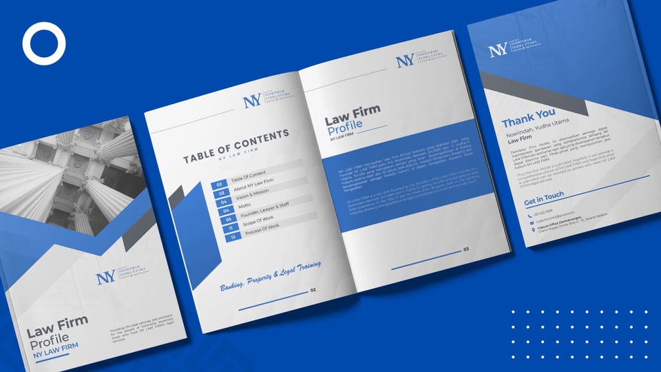 Desain company profile profesional untuk perusahaan hukum, jasa desain company profile