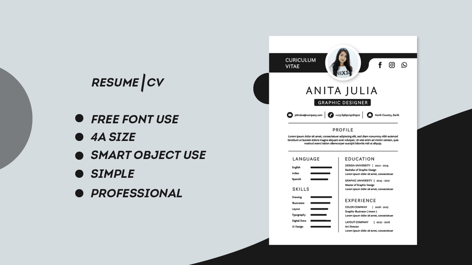 Portfolio & Resume - Desain CV/Resume Minimalis - 5